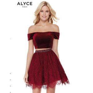 Alyce Paris 3794 2 piece Burgundy Cocktail